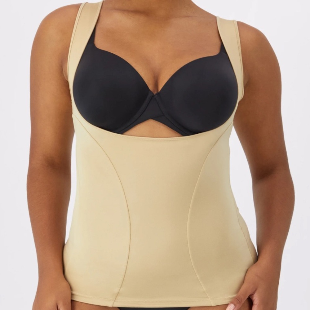 Maidenform size large compression tank top size large beige shapewear